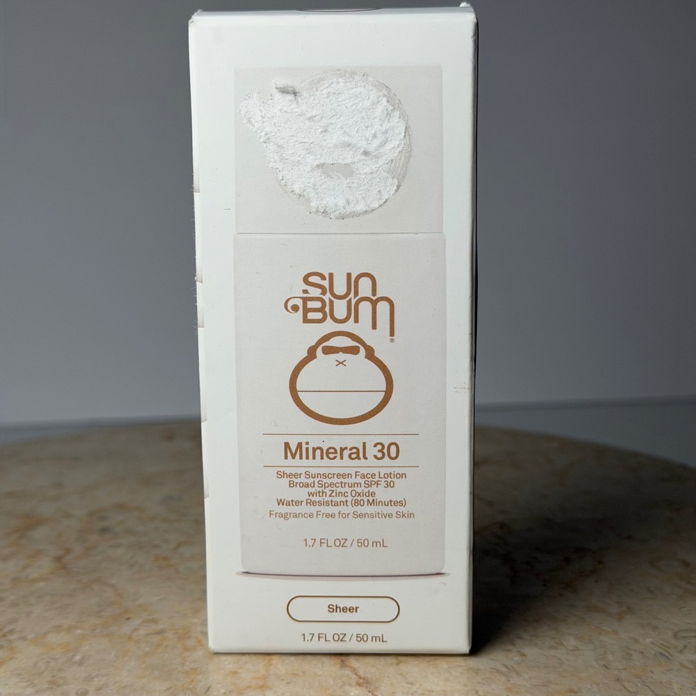 Sun Bum Mineral 30 Sheer Sunscreen Face Lotion 1.7oz Zinc Oxide SPF 30 Fragrance